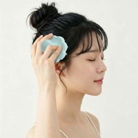 Nouvel Arrivage Vente en Gros Peigne à coussin d'air en silicone et jade naturel à 10 dents, Masseur capillaire, Applicateur d'huile, Outil de croissance capillaire, Certifié CE
