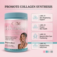 Poudre de collagène éclaircissante pour la peau 450g OEM Complément de beauté blanchissant pour femmes Marque privée