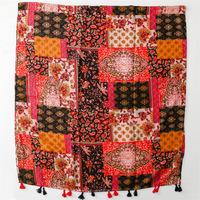 Offre Spéciale nouveau motif géométrique coton écharpe châle Style bohême crochet fleur imprimé coton Viscose frange foulards Hijabs pour les femmes
