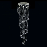 Lustre LED moderne de luxe en or pour escalier de villa, avec perles de cristal longues suspendues, projet personnalisé, design de créateur