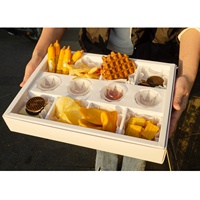 Boîte de présentation en carton en gros avec couvercle et 10/8 compartiments, idéale pour desserts, collations, bento, traiteur et emballage alimentaire