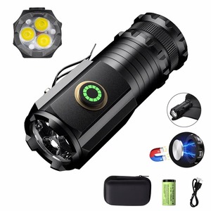 Mini <span class=keywords><strong>lampe</strong></span> torche LED puissante rechargeable par Type-C, batterie 18350, <span class=keywords><strong>lampe</strong></span> torche 2000LM avec aimant de queue, lanterne tactique de <span class=keywords><strong>camping</strong></span> - Product Image 1