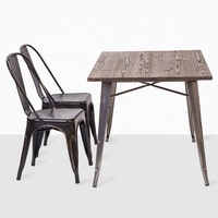 Chaise de salle à manger en métal empilable de style Tolix en fer antique facile à assembler