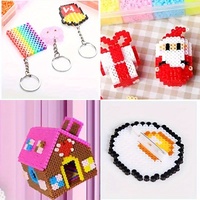 VANCY ARTS Kit de perles Perler DIY 24 couleurs avec boîte de rangement en acrylique, kit d'outils standard, ensemble de perles à fusionner pour les loisirs créatifs des enfants