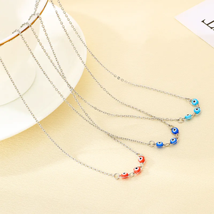 Collar de Moda con Cadena de Acero Inoxidable 304, Diseño Tridimensional con Ojo de Demonio, Uso Diario, con Cierre de Langosta - Product Image 5