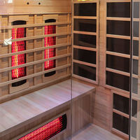 Sauna infrarouge moderne en bois massif pour 4 personnes avec panneau de commande informatique pour spa à domicile