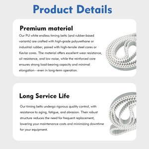 Cdriva sabuk waktu tanpa batas putih <span class=keywords><strong>PU</strong></span> presisi tinggi untuk mesin CNC/mesin cetak 3D/konveyor industri - Product Image 4