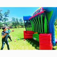 Toboggan gonflable commercial 4 en 1, jeu sportif portable en PVC pour le tir sur cible de carnaval