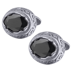 Gemelos redondos de circón de cristal púrpura, camisa francesa clásica, botón informal para puños, fiesta de boda para hombres