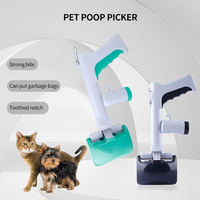 Nouveautés Ramasse-crottes portable pour animaux de compagnie en plastique ABS avec long manche pour chat et chien avec sac