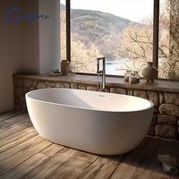 Baignoire autoportante Cpingao, nouvelle arrivée, surface solide, finition mate brillante, luxe, résistante aux rayures et aux taches
