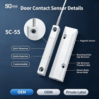 E-5continents CSP-certified Door Magnetic Switch Garage Rolling Shutter Magnetic Sensor Wired Alarm System 5C-55 Model 45cm