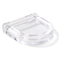 Vente directe d'usine - Boîte à poudre compacte ronde transparente en plastique vide pour poudre libre et blush, avec emballage personnalisé
