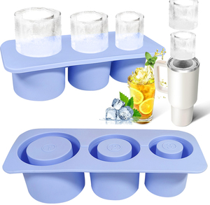 Stanley <span class=keywords><strong>3</strong></span>-khoang Silicone Ice Cube Tray với dễ dàng phát hành 20-40oz xi lanh Ice khuôn mẫu nắp cho cốc cốc Ice Cream Maker công cụ - Product Image 4