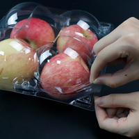 Emballage de fruits à clapet transparent en plastique 2 4 6 trous Contenants à pommes Vente en gros Emballage à clapet en plastique à clapet pour fruits