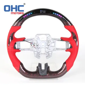 LED Steering Wheel Real Carbon Fiber Steering Wheel Compatible mit Ford Mustang 2020 Mustang 2018-2020 Mustang OHC Motors