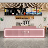 Comptoir de caisse et bureau de réception minimalistes modernes sur mesure pour salon de beauté, café, magasin de détail - avec tiroirs