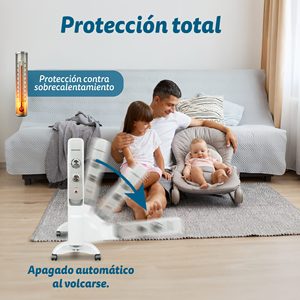 RMC-1500 Stufa Elettrica Bianca da 1500W con Radiatore in Mica a 3 Elementi, 2 Livelli di Potenza, Design Portatile - Product Image 4