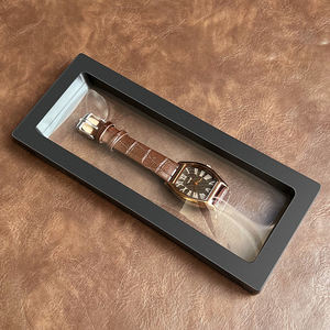 Kotak kemasan <span class=keywords><strong>film</strong></span> PE mewah grosir pabrik kotak hadiah jam tangan tampilan plastik kualitas transparan hitam - Product Image 5