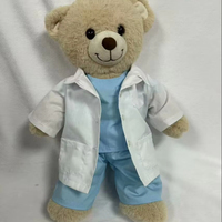 Ours en peluche mignon personnalisé en usine, en coton doux, brodé avec un costume de docteur, rembourrage en PP, accessoires de jouet cadeau