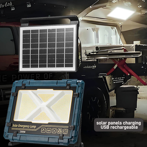 200 Wát 10000mAh Dimmable làm việc ánh sáng 4274lm xách tay năng lượng mặt trời đèn pha với đứng 3 Đèn Chế độ IP66 không thấm nước cho ngoài trời - Product Image 4