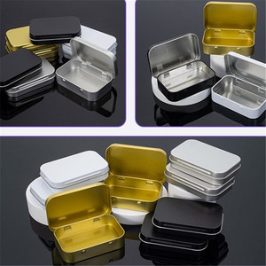 Petite boîte <span class=keywords><strong>de</strong></span> rangement rectangulaire classique en métal argenté, noir, doré, vide, pour pièces <span class=keywords><strong>de</strong></span> monnaie, bonbons, clés, cartes postales, <span class=keywords><strong>organisateur</strong></span> à clapet - Product Image 2