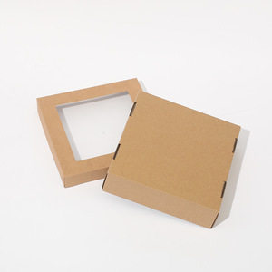 Benutzer definiertes Logo Kraft papier Material Fenster <span class=keywords><strong>box</strong></span> Einfache Großhandel Papier verpackungs boxen - Product Image 1