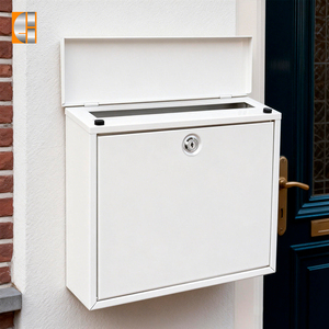 Boîte <span class=keywords><strong>aux</strong></span> <span class=keywords><strong>lettres</strong></span> murale extérieure en acier inoxydable avec serrure à clé, capacité de 12 L, pour la maison et le jardin, design allemand - Product Image 1