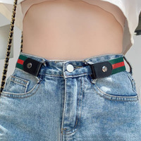 Ceinture sans boucle extensible No Show pour femme de 1.38 pouces de large, boucles ceinture élastique invisible pour pantalon en jean