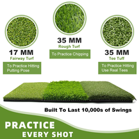 Tapis d'entraînement de golf, tapis de frappe de golf, gazon artificiel pour la pratique du golf en extérieur, pliable 3-en-1, 25"x16", tapis de gazon artificiel de qualité supérieure