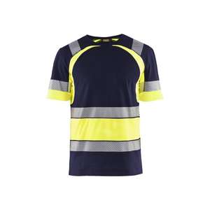 Blaklader-342110308833S เสื้อยืดสีน้ำเงินเข้ม/Hi-Vis เหลือง-EAN HI-VIS 7330509620960ชุดทำงาน - Product Image 1