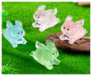 Luminoso brillante dibujos animados miniaturas animales estatuas estatuilla caniche francés Toro perro resina decoración patio jardín centro hadas - Product Image 5