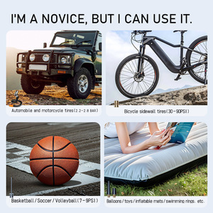 Inflador de Neumáticos Inalámbrico Portátil con Pantalla Digital, Bomba de Aire Recargable para Auto y Bicicleta con Carga USB y Accesorios - Product Image 4