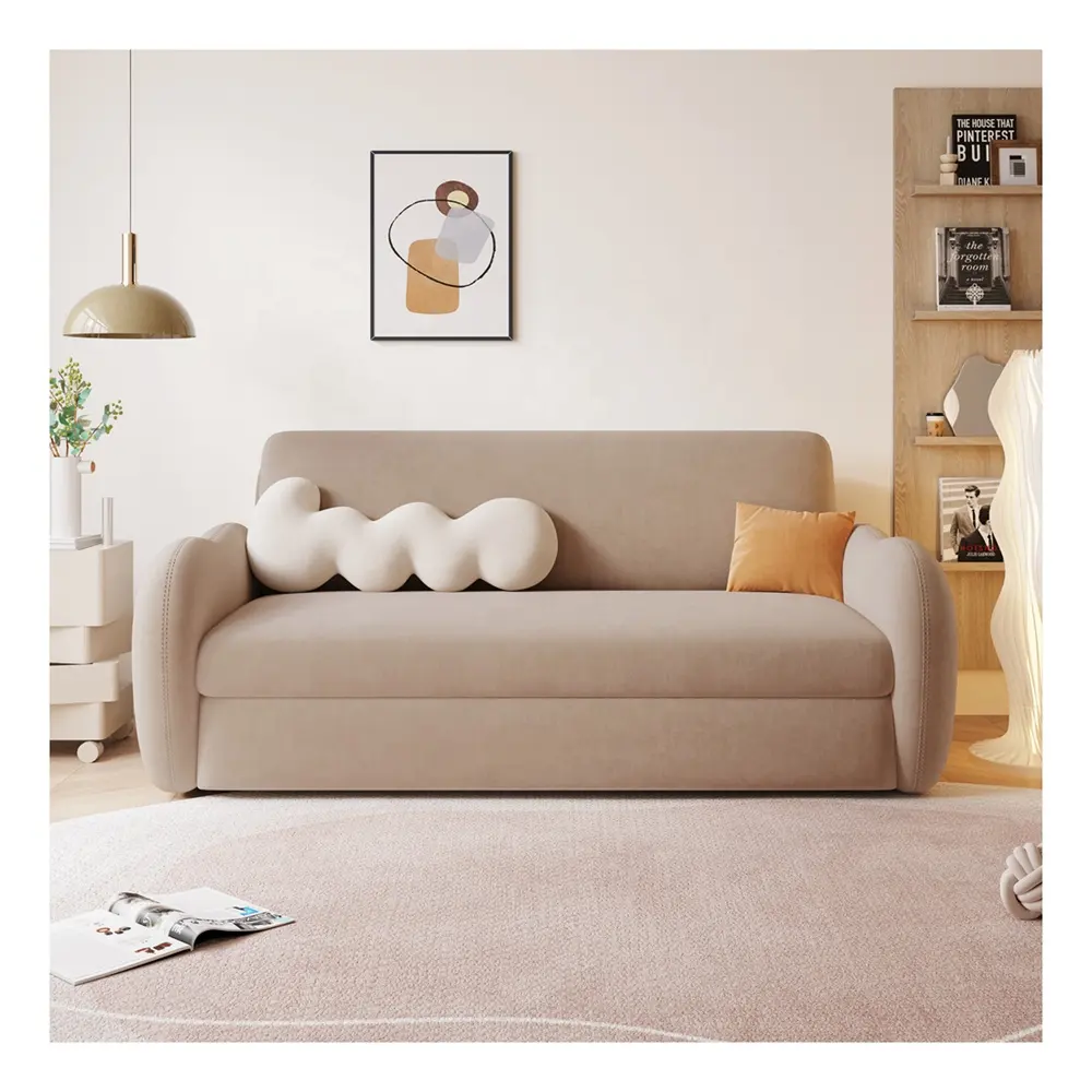 Sofá e cama de tecido macio 2 em 1, sofá dobrável e moderno com vista para dormir, dobrável e moderno