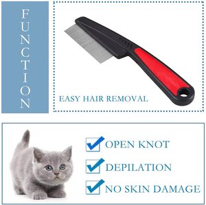 KingHon Anti <b>Flea</b> Short Dog <b>Comb</b> Stainless Steel Pet Hair Remover Brush Pet Grooming Tools <b>Cat</b> Products - Product Image 3