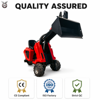 Mini-chargeur à trois roues de 800 kg à moteur essence homologué CE Chine, norme EU Stage V, monté à l'avant, pour usage agricole