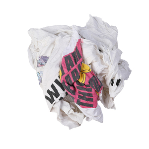 Algodão alto tricotado limpando a limpeza Rags Pano branco do t-shirt para a limpeza marinha industrial - Product Image 5