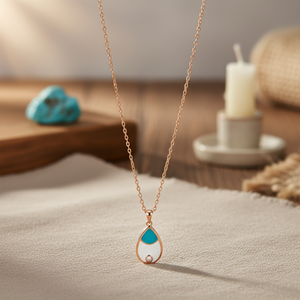 Forma de pera turquesa y esmalte blanco diseño colgante turco hecho a mano venta al por mayor 925 joyería de plata esterlina - Product Image 3