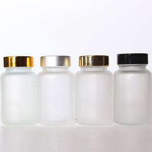 宽口100CC透明磨砂药丸补充胶囊玻璃瓶带塑料盖100毫升玻璃瓶保健品用 - Product Image 5