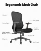 Chaise de bureau ergonomique de haute qualité avec appui-tête réglable, support lombaire et siège pivotant pour le travail à domicile