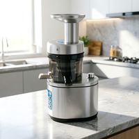 Extracteur de jus à mastication lente et silencieuse 60 tr/min, faible bruit, en acier inoxydable, pression à froid, rendement élevé en jus, extracteur de pulpe sèche pour la maison et le bureau