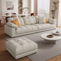 Nouvelle conception de meubles de salon, prix bas, canapé modulaire en velours doux personnalisé, gris moderne élégant pour l'intérieur