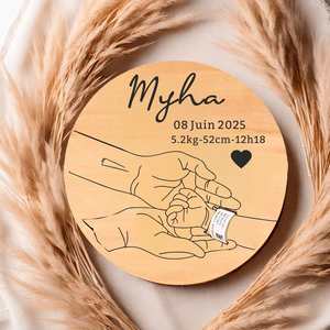 Custom Baby Birth Announcement Sign Personalized Baby Name Wooden Durable Hospital <b>Newborn</b> Photo <b>Prop</b> Factory Price - Product Image 3