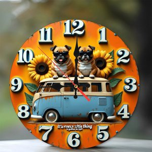 Round Wooden Wall <b>Clock</b> 25x25Cm Matte Surface <b>Silent</b> Non Ticking Living Room Decor - Product Image 1