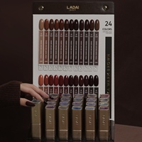 ZRKGEL – Nouvelle collection automne-hiver : Kit de gels à ongles Ladai Mocha Brown, 24 teintes, haute pigmentation, pour salons de manucure et fournisseurs de produits pour ongles (gel UV)