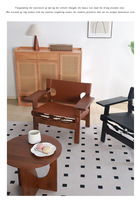 Fauteuil lounge surdimensionné en bois Baisheng, capitonné en cuir véritable, ergonomique, écologique, style nordique moderne, pour hôtel et salon