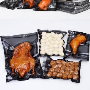 Bolsa de vacío sellada en relieve laminada de grado alimenticio PA PE Plástico Nylon Compresión Salchicha Almacenamiento de carne Embalaje Sellado térmico negro - Product Image 4