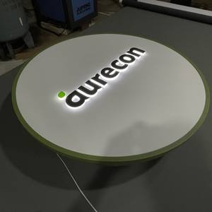 Panneau d'affichage à lame avant pour magasin personnalisé Panneau lumineux rond lumineux en acrylique avec lettres en relief - Product Image 3