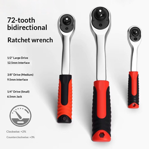 Clé à cliquet rapide bidirectionnelle réglable à couple élevé de qualité industrielle, 72 <span class=keywords><strong>dents</strong></span>, douilles à cliquet grandes, moyennes et petites, antidérapante - Product Image 2