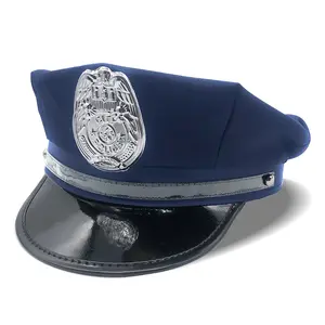 Halloween Party Adults Cop Cosplay Captain Hat Officer Hat Accessories Stage Performance Caps